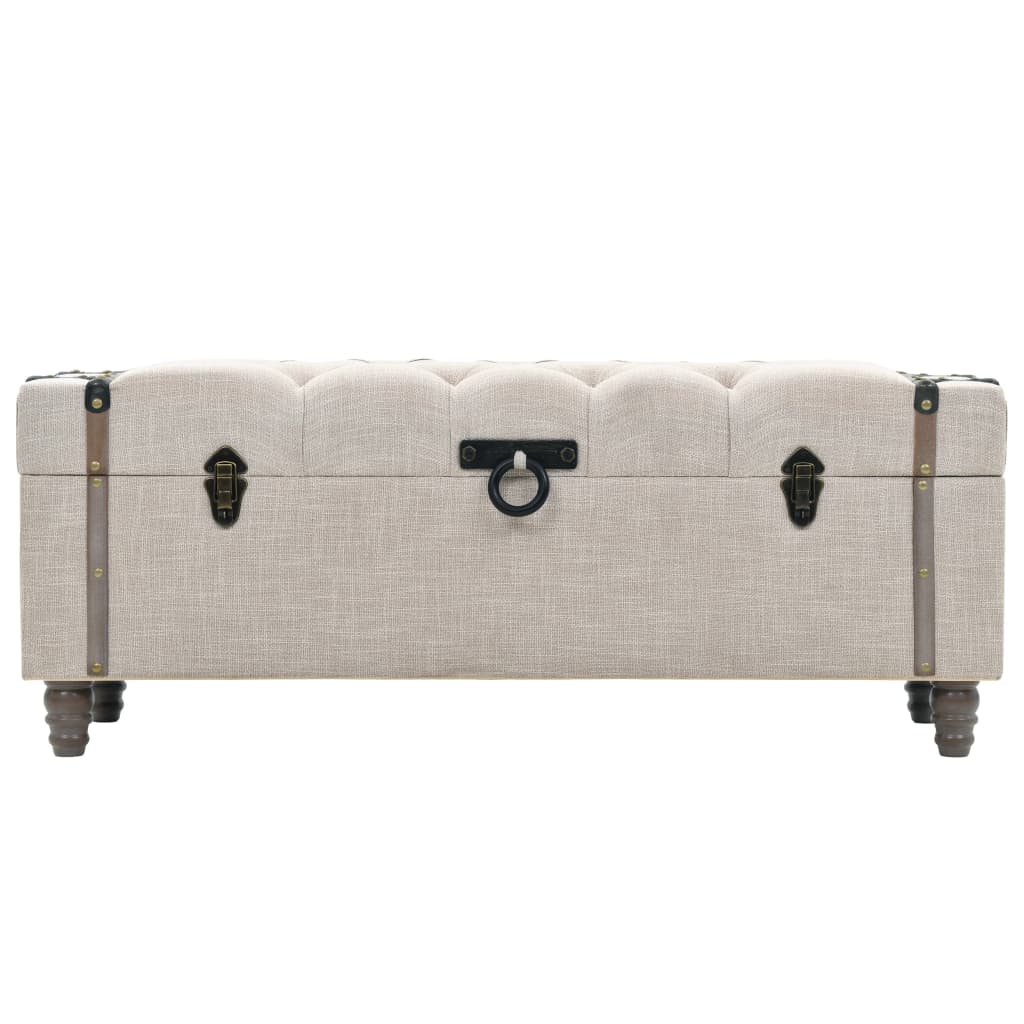 Aufbewahrungsbank-Set 3-tlg. Massivholz und Stahl 112x37x45 cm – Bild 3